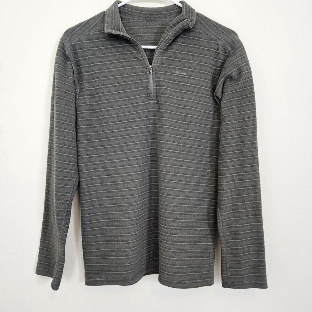 Patagonia Kids Micro D® 1/4 Zip Neck Fleece Gray Striped XXL Layering Pullover